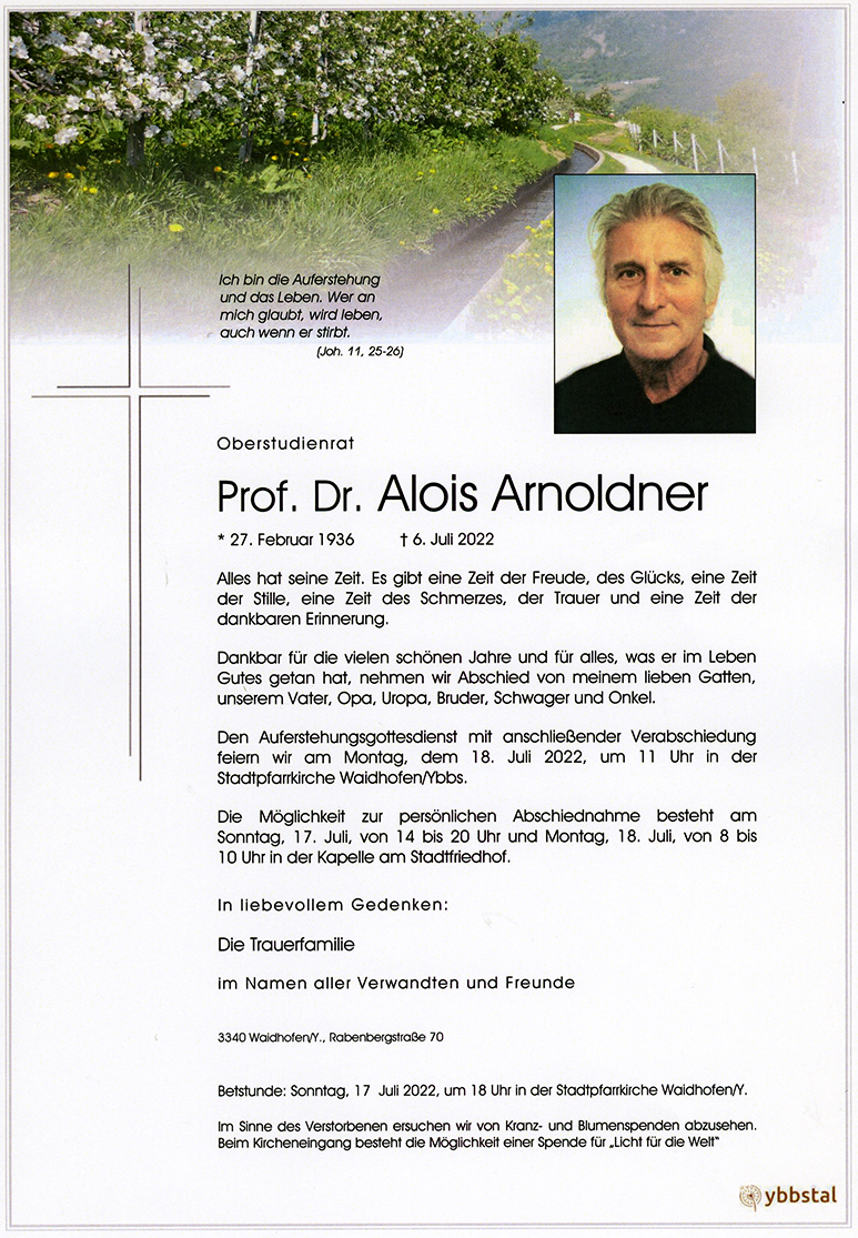 Parte Prof. Dr. Alois Arnoldner